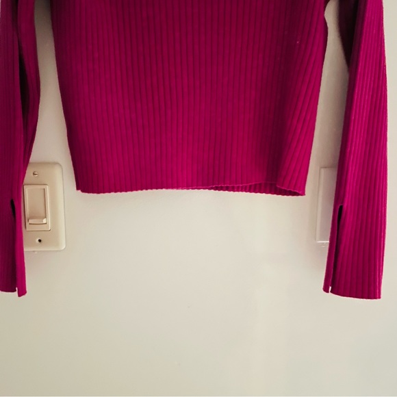 *DONATED* WF NWT Plum Purple Ribbed Sweetheart Neck Long Sleeve Sweater Top - Picture 9 of 14